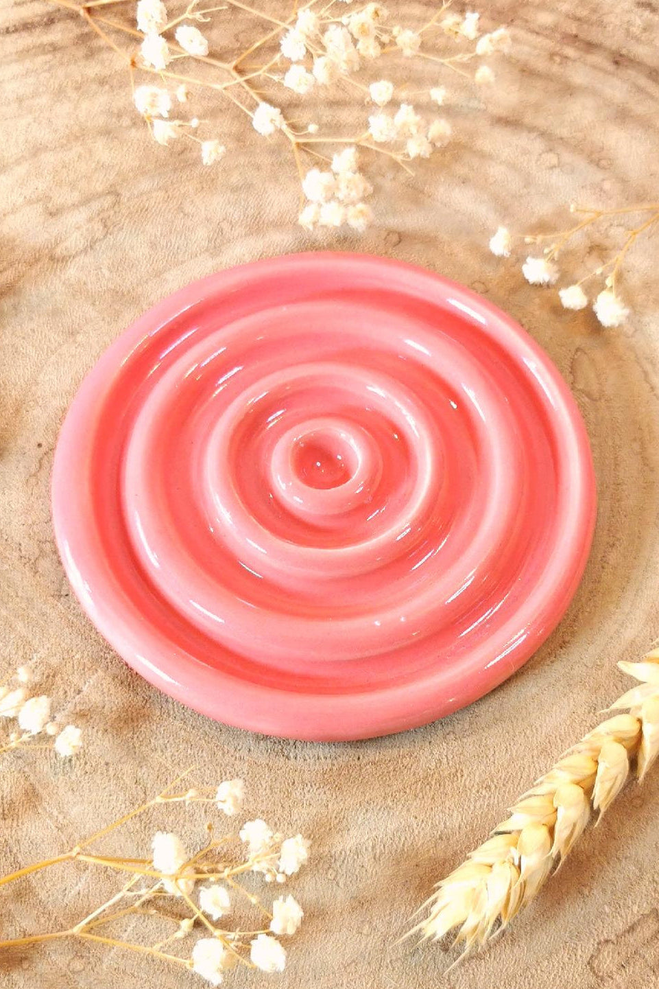 Porte-savon artisanal en faïence émaillée